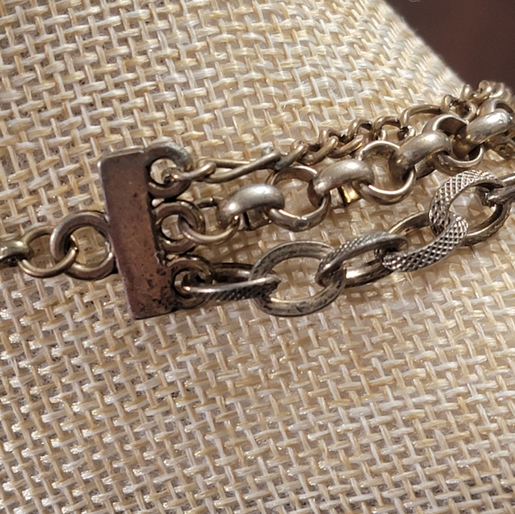 Floral Cameo Ornate Pendant Three Strand Statement Necklace - Picture 10 of 12